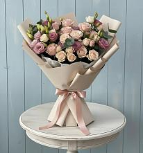 Букет цветов из:  Розы и Лизиантусы в Динской