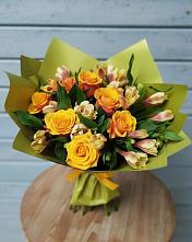 Букет цветов из:  Альстромерии и Розы #REPLACE_PRED# Динской