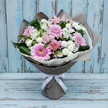 Букет цветов из:  Герберы, Альстромерии и Хризантемы в Динской