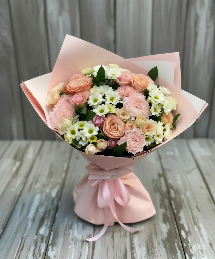 Букет цветов из: Гвоздики, Розы и Хризантемы в Динской