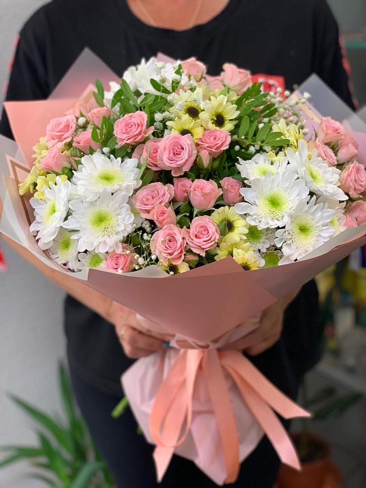 Букет цветов из: Розы и Хризантемы в Динской