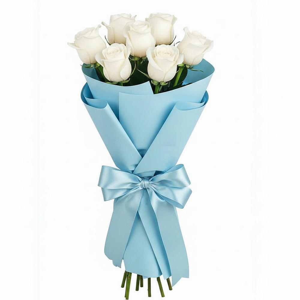 Букет 7 белых роз Проуд в Динской