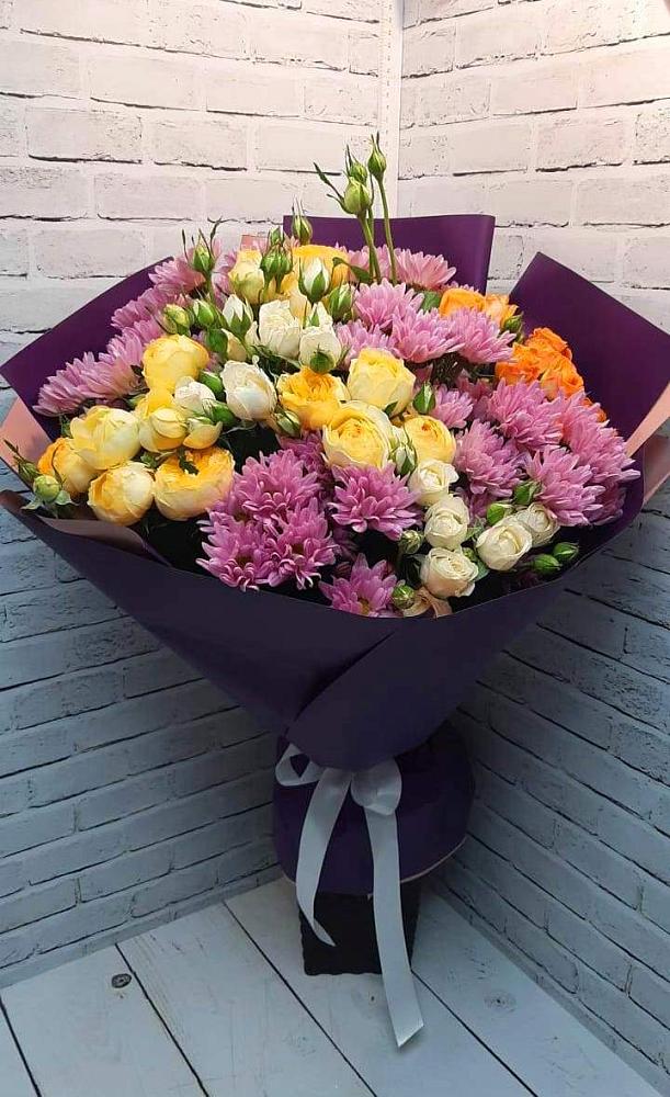 Букет цветов из: Хризантемы и Розы в Динской