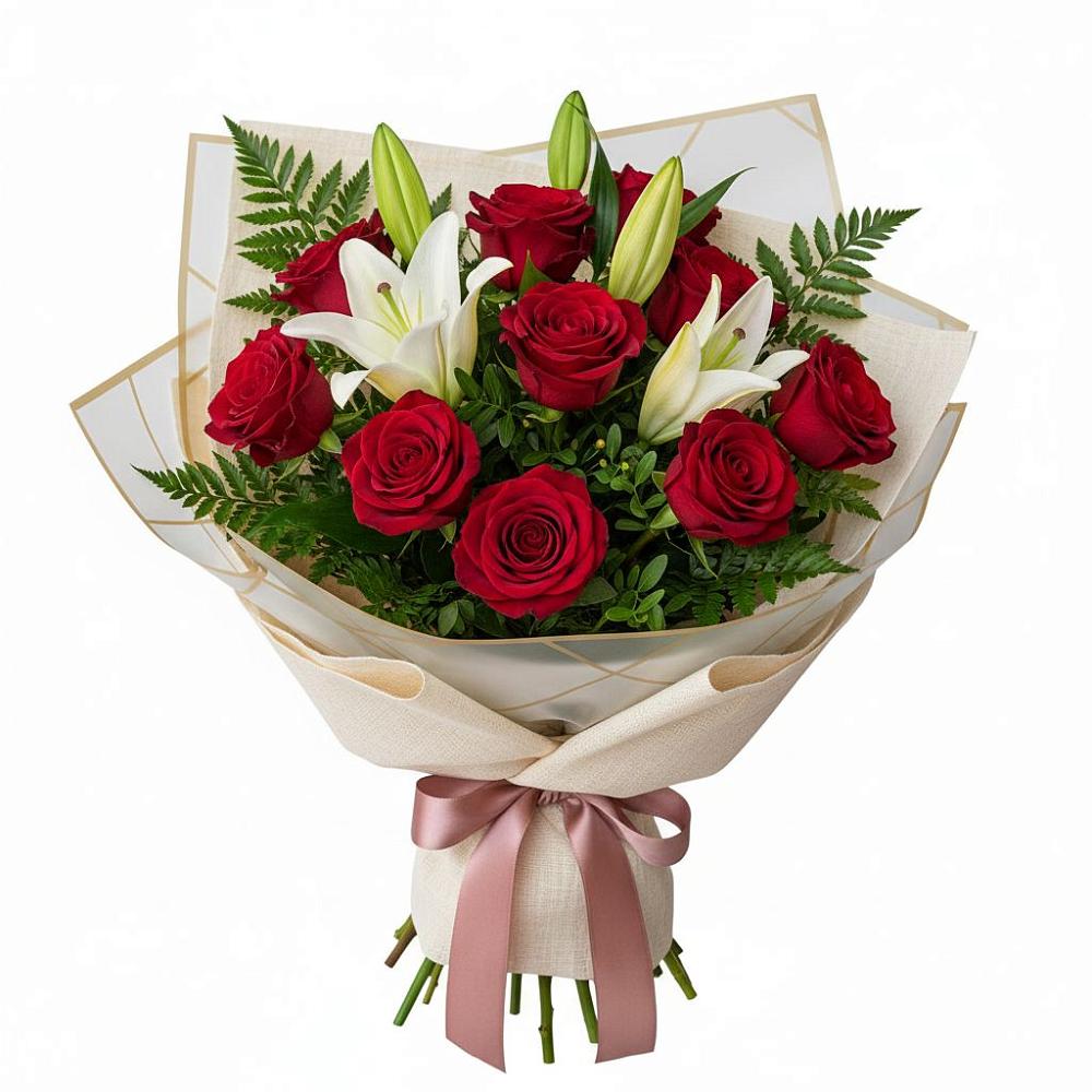 Букет цветов из: Лилии и Розы в Динской