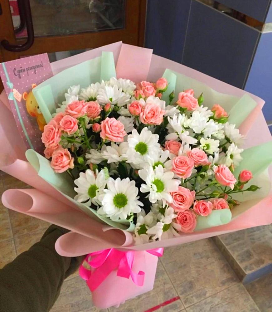 Букет цветов из: Розы и Хризантемы в Динской