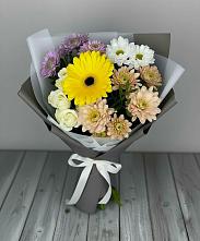 Букет цветов из:  Розы, Герберы и Хризантемы #REPLACE_PRED# Динской