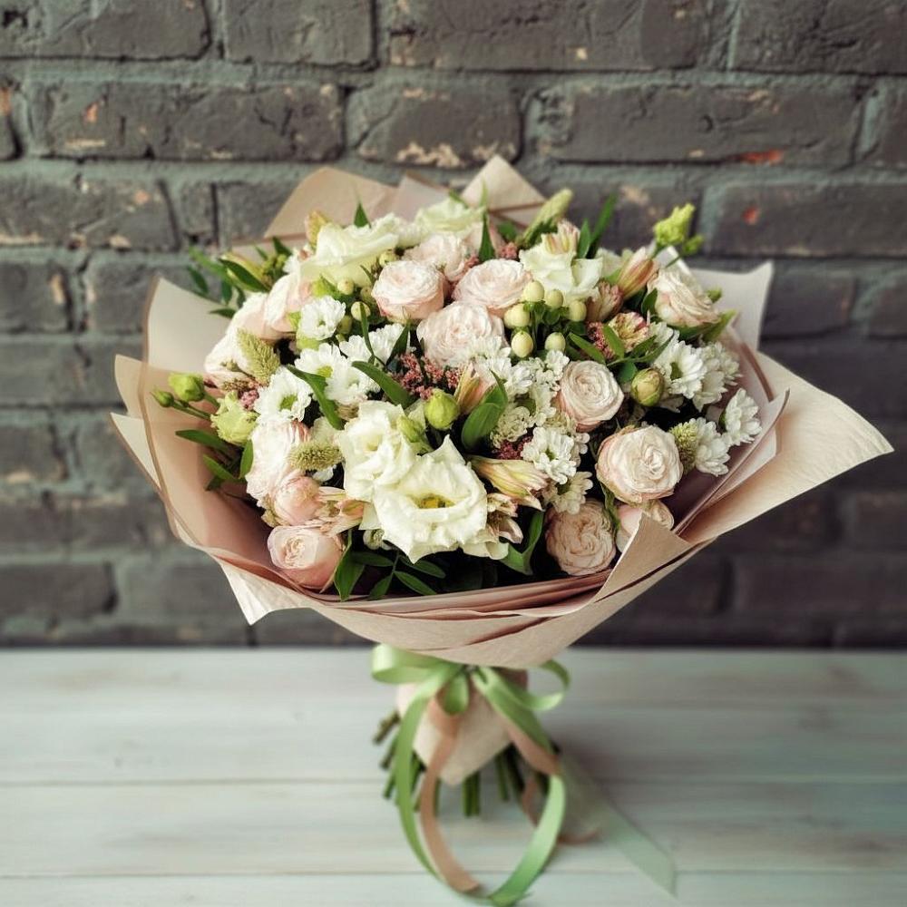 Букет цветов из: Альстромерии, Розы и Хризантемы в Динской
