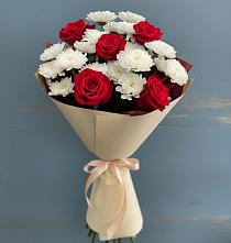 Букет цветов из:  Розы и Хризантемы #REPLACE_PRED# Динской