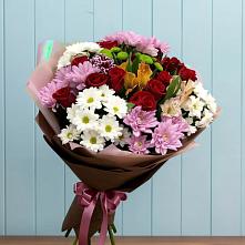 Букет цветов из:  Розы, Хризантемы и Альстромерии в Динской