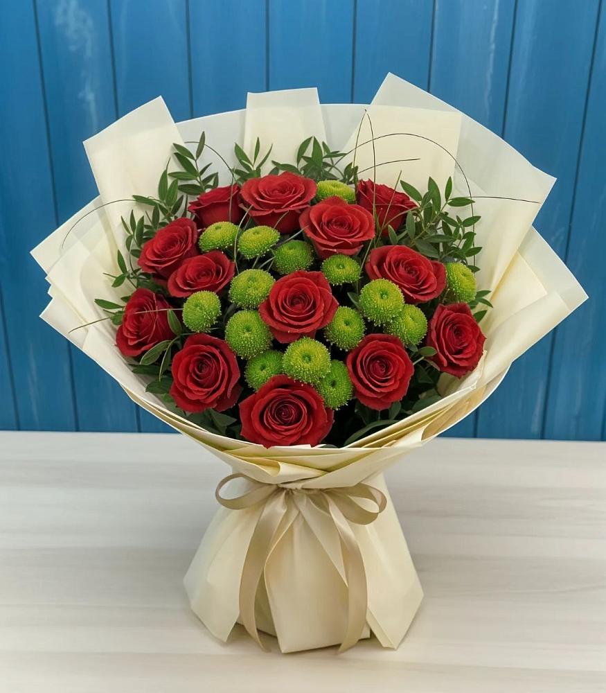 Букет цветов из: Розы и Хризантемы в Динской