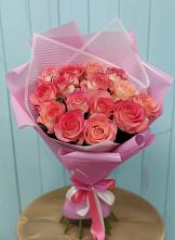 Букет 15 Розовых роз Равель #REPLACE_PRED# Динской