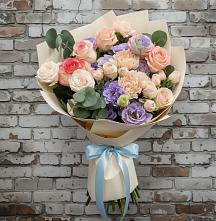 Букет цветов из:  Розы, Лизиантусы и Гвоздики #REPLACE_PRED# Динской